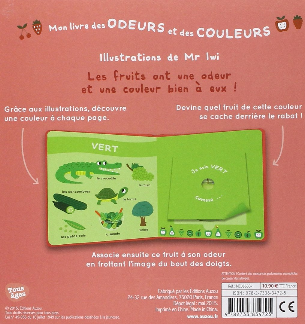 Mon livre des odeurs et des couleurs - les fruits Livres OLF