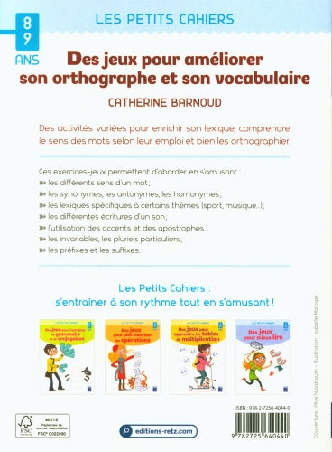 Cahier de jeux: orthographe et vocabulaire - 8 - 9 ans - 5 et 6P Appuis scolaires,Cahiers de jeux OLF