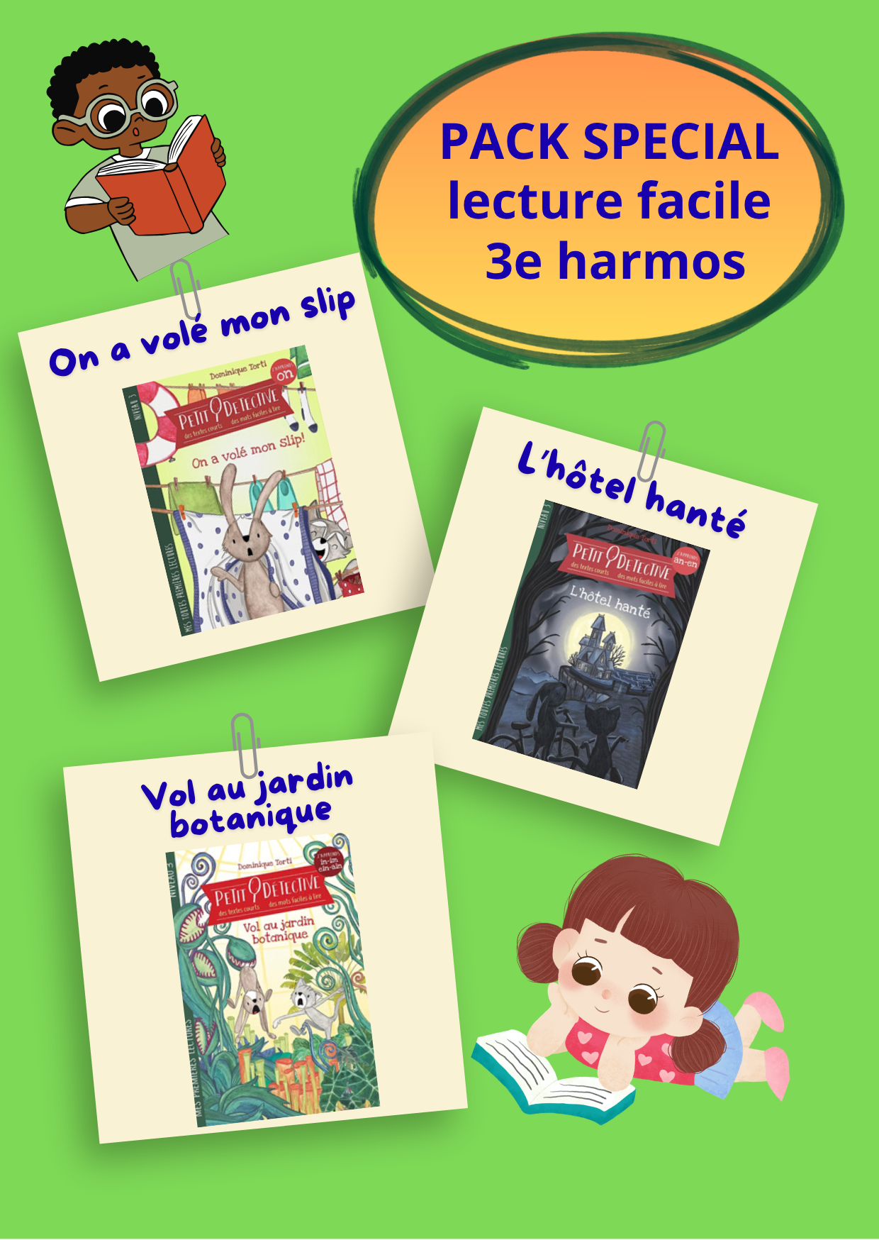 Pack Premières Lectures – Niveau 3 (3P) | Collection Petit Détective Livres OLF