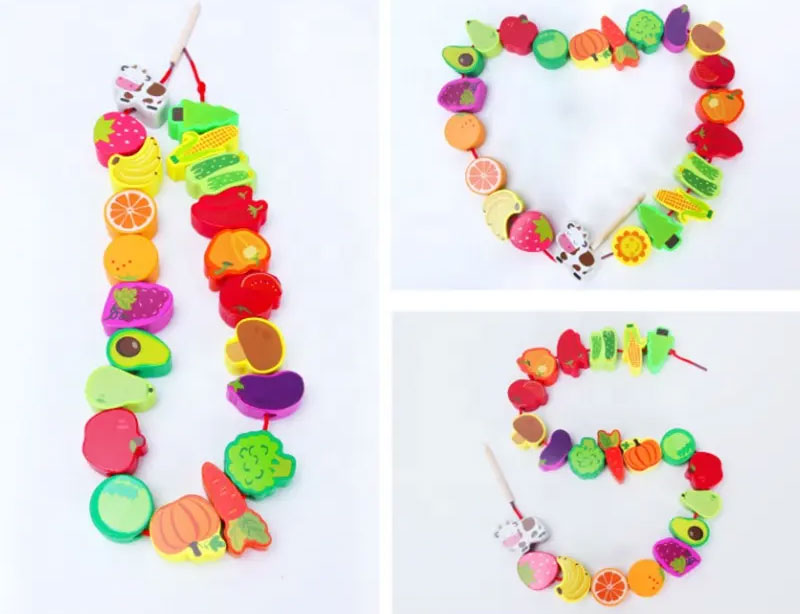 Mes grosses perles en bois colorées Jeux & loisirs créatifs La family shop