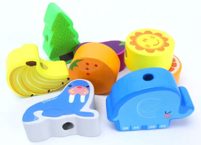 Mes grosses perles en bois colorées Jeux & loisirs créatifs La family shop