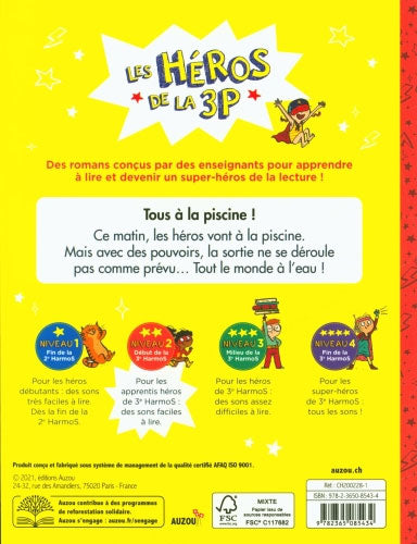 Les héros de la 3P : Tous à la piscine ! Niveau 2 Livres La Family Shop