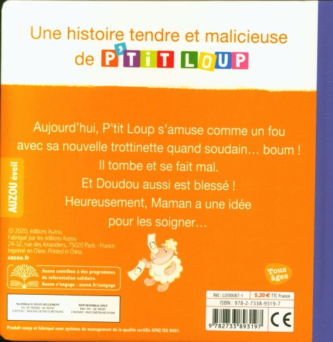 P'tit loup a un bobo Livres La family shop