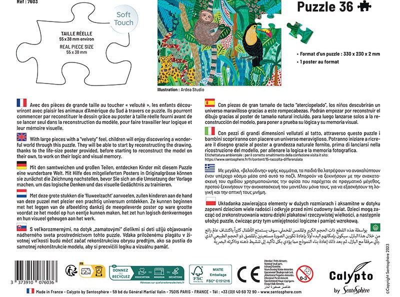 Les animaux d'Amérique du Sud- Enfant dès 4 ans - 36 pièces