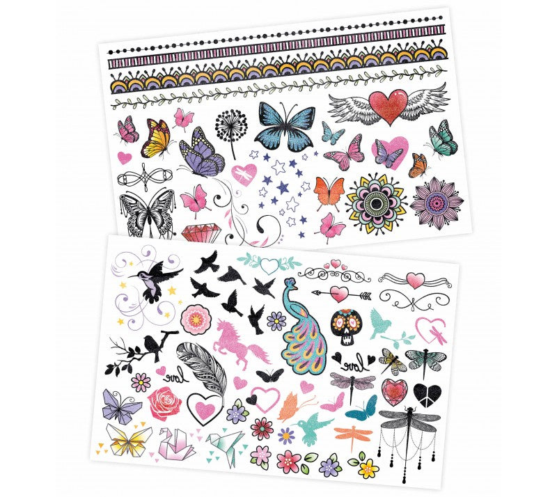 75 Tattoos lavables paillettes - dès 6 ans