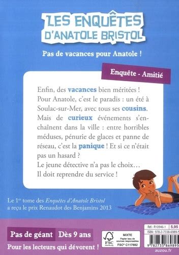 Les enquêtes d'Anatole Bristol T.10: Pas de vacances pour Anatole 7-8 et 9P Livres OLF