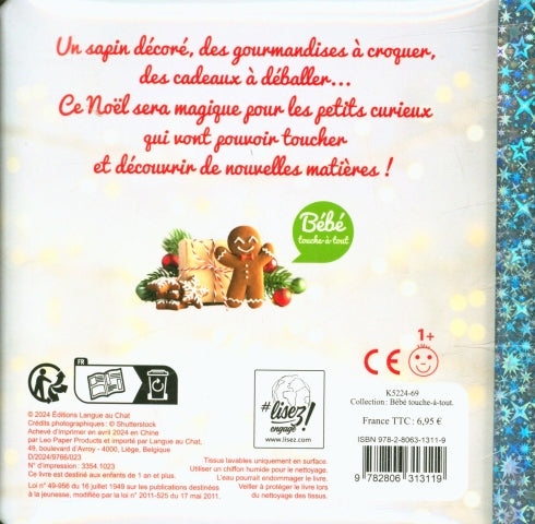 Noël Magique - Livre d'éveil avec matières à toucher - 12 mois