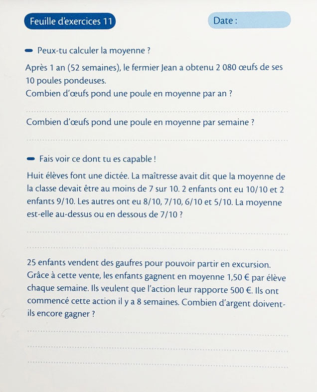 10-11 ans - Problèmes de maths - 7P-8P harmos. Appuis scolaires OLF - Chanteclerc