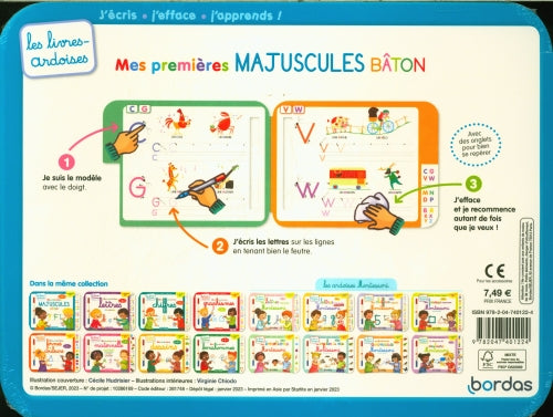 Mes premières majuscules bâton : j'écris, j'efface, j'apprends ! Cahiers de jeux OLF