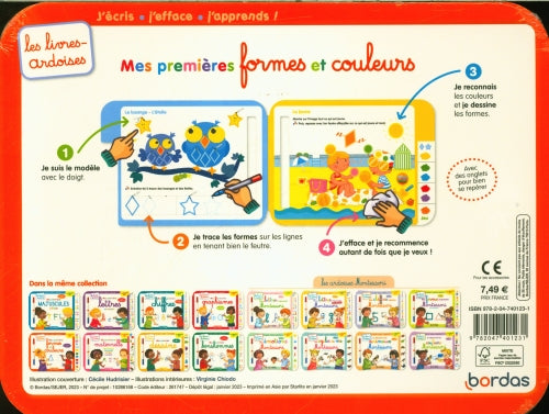 Mes premières formes et couleurs : j'écris, j'efface, j'apprends ! Cahiers de jeux OLF