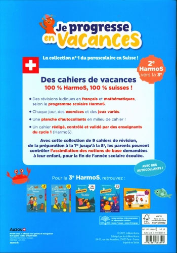 2ème HarmoS vers la 3ème- Je progresse en vacances - français et maths Cahiers de vacances OLF