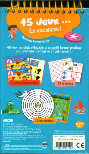 45 jeux en vacances - Des jeux dès 5 ans ! Cahiers de jeux La family shop