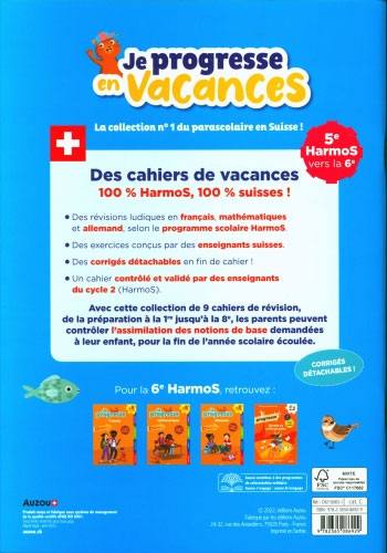 5ème HarmoS vers la 6ème - Cahier de vacances - Maths, français, allemand Cahiers de vacances OLF