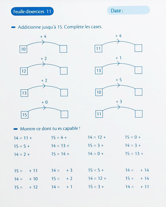6-7 ans - Calculer - 2ème trimestre - 3-4P harmos Appuis scolaires La family shop