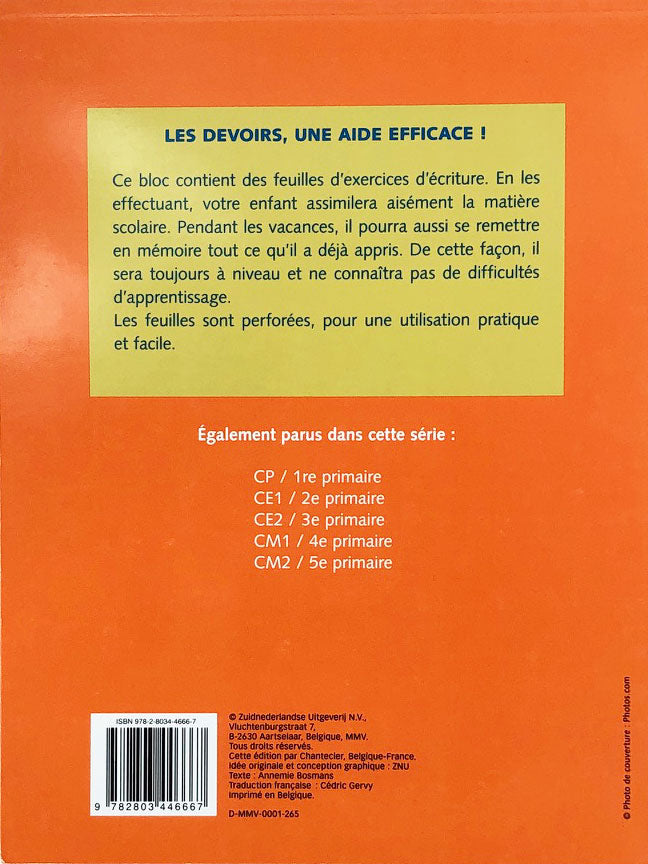 7-8 ans - Ecriture - 4P-5P harmos Appuis scolaires La family shop