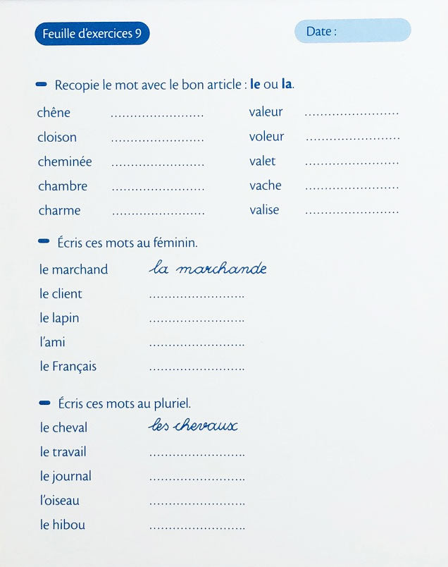 7-8 ans - Ecriture - 4P-5P harmos Appuis scolaires La family shop