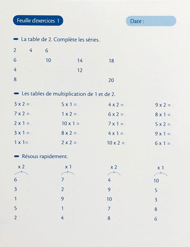 7-8 ans - Tables de multiplication et de division - 3ème-4ème harmos Appuis scolaires La family shop
