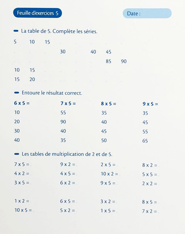 7-8 ans - Tables de multiplication et de division - 3ème-4ème harmos Appuis scolaires La family shop