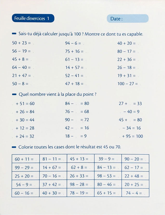 8-9 ans - Exercices Calcul écrit et opérations - 4ème - 5ème harmos Appuis scolaires La family shop