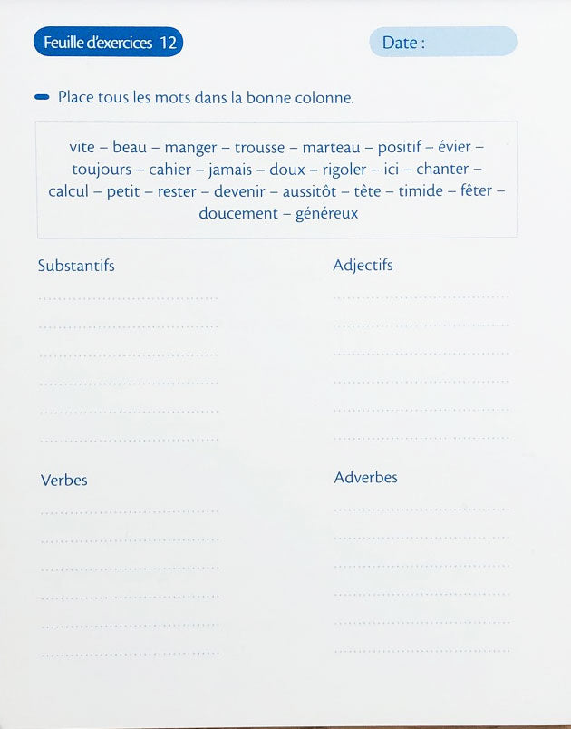 9-10 ans - Exercices de français - La phrase - Analyse et construction - 6ème - 7ème harmos Appuis scolaires La family shop