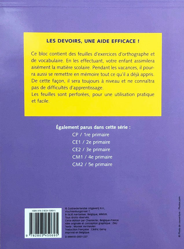 9-10 ans - Exercices Orthographe et vocabulaire - 6ème - 7ème harmos Appuis scolaires La family shop