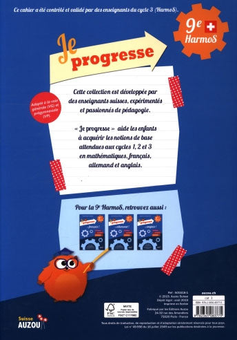 9ème Harmos - Je progresse en mathématiques Appuis scolaires La family shop