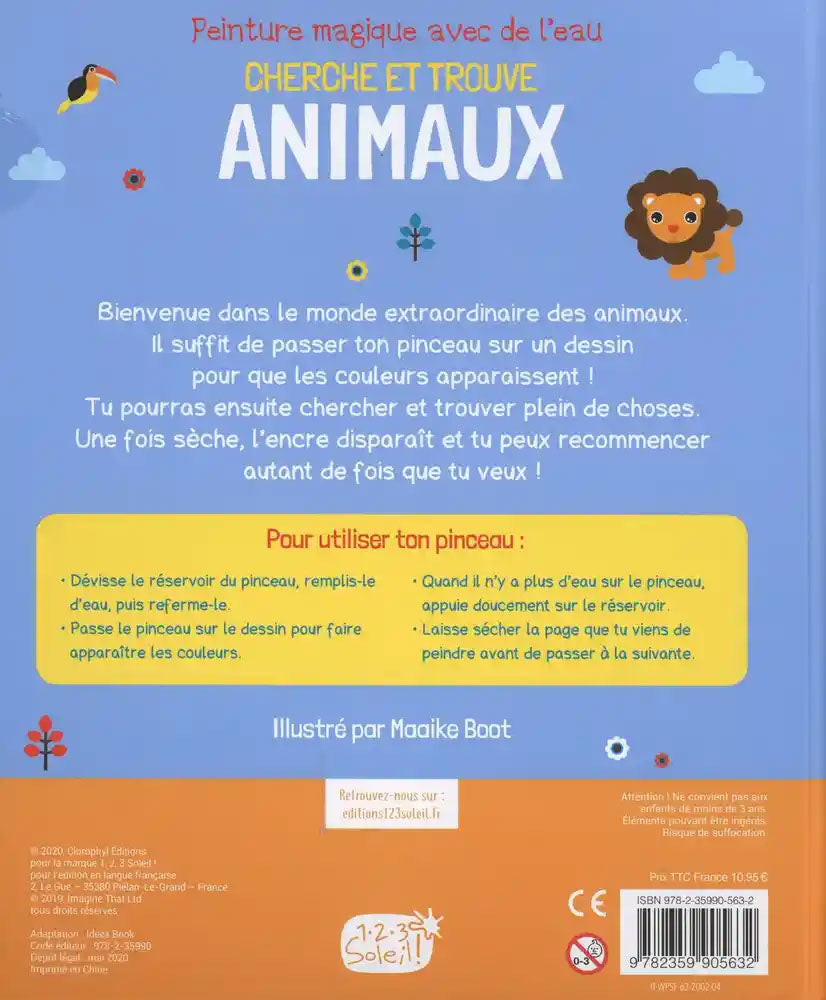 Cherche et trouve animaux - Peinture à l'eau magique - Enfant 0 - 3 ans Jeux & loisirs créatifs La family shop