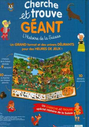 Cherche et trouve géant: l'histoire de la Suisse Livres La family shop