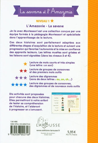 Amazonie et Savane - Je lis avec Montessori - Lettres en lié (cursive) - N1 Montessori & Steiner La family shop