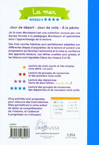 La Mer - Je lis avec Montessori - Lettres en lié (cursive) - N4 Montessori & Steiner La family shop