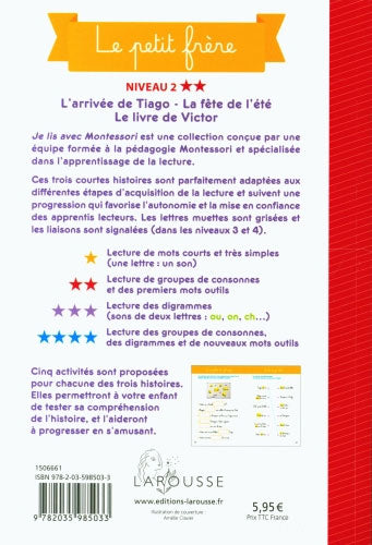 Le petit frère - Je lis avec Montessori - Lettres en lié (cursive) - N2 Montessori & Steiner La family shop