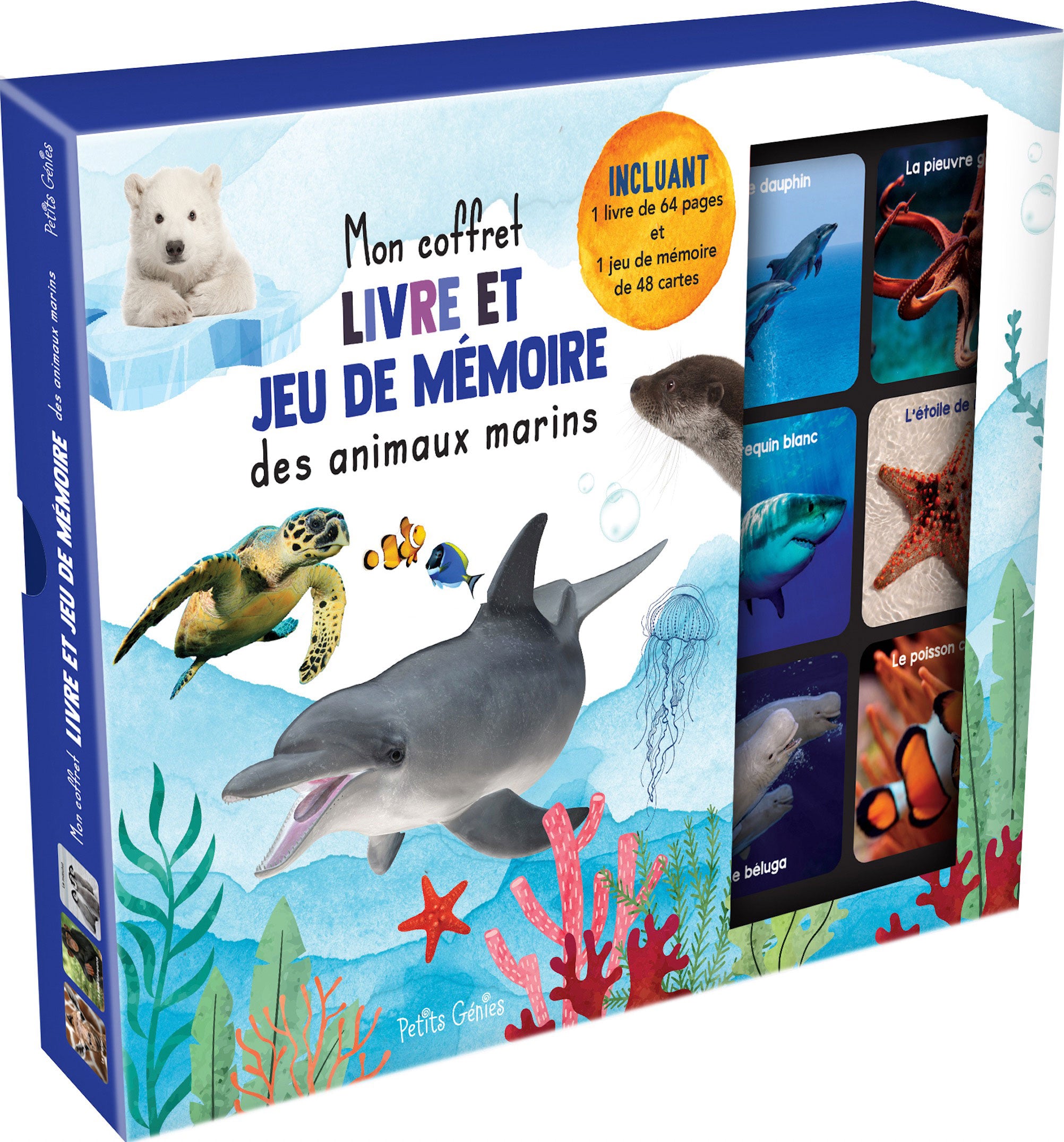 Mon coffret livre et jeu de mémoire des animaux marins - Dès 3 ans Livres La family shop