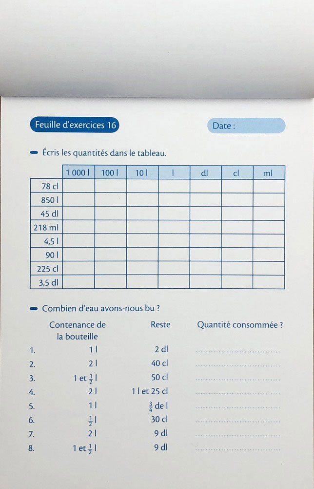 9-10 ans - Exercices calcul. Poids et mesures - 5ème - 6ème harmos Appuis scolaires La family shop