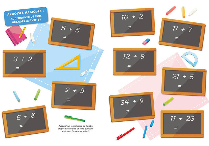 Cahier de jeux: 1 et 2ème harmos - Autocollants Les additions Cahiers de jeux La family shop