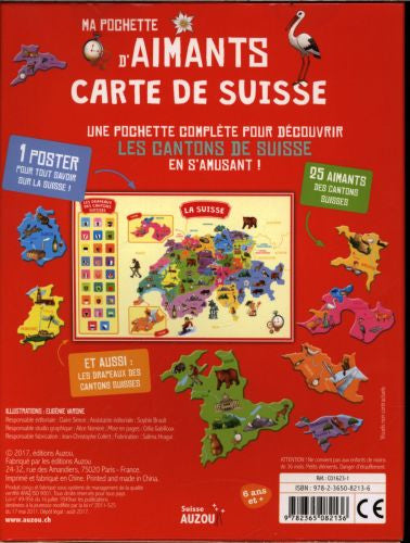 Ma pochette d'aimants: Carte de Suisse Jeux & loisirs créatifs Auzou - OLF