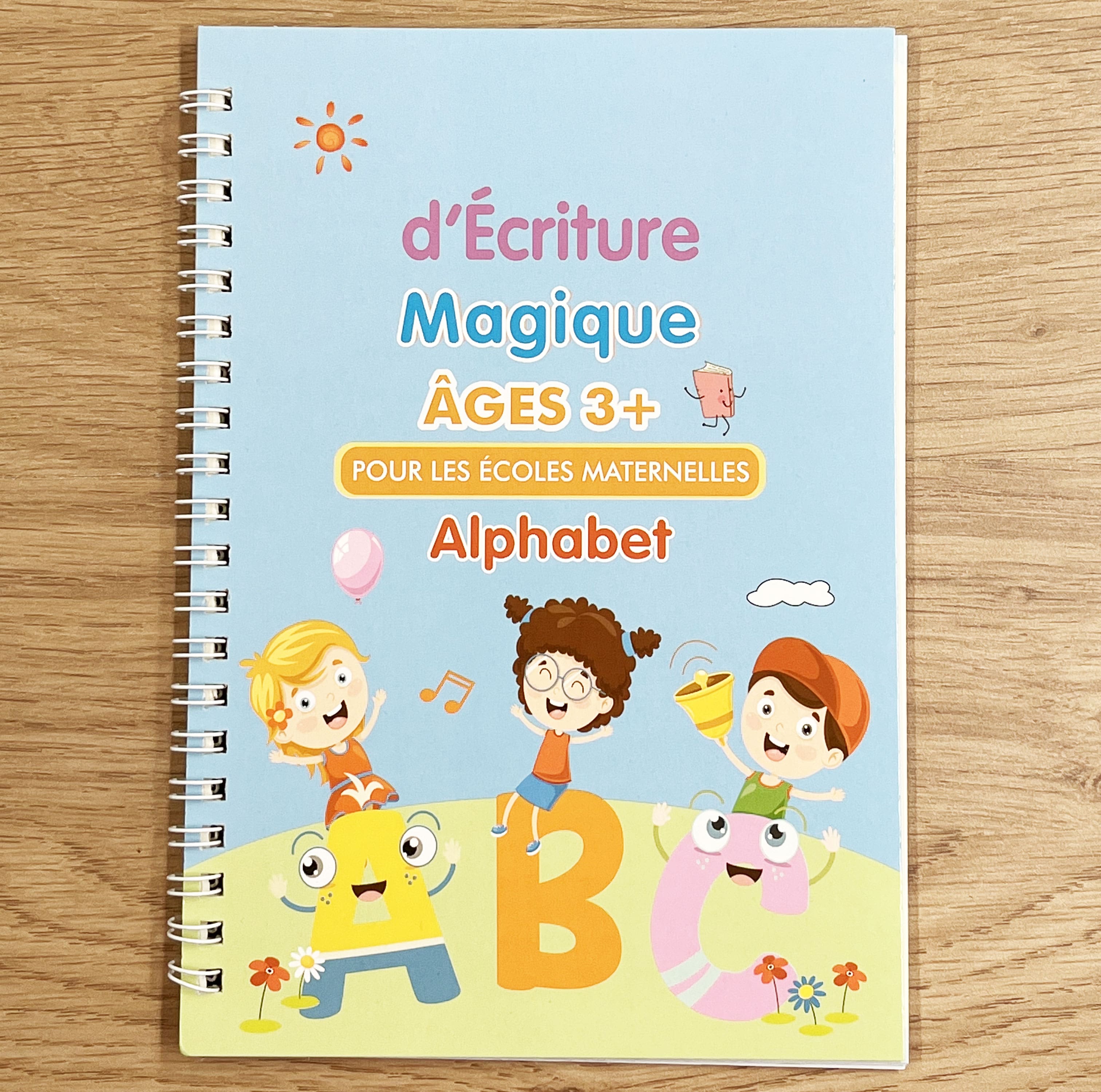 Cahier d'écriture magique - calcul, alphabet, chiffres et dessin - 1-2-3P Appuis scolaires La Family Shop