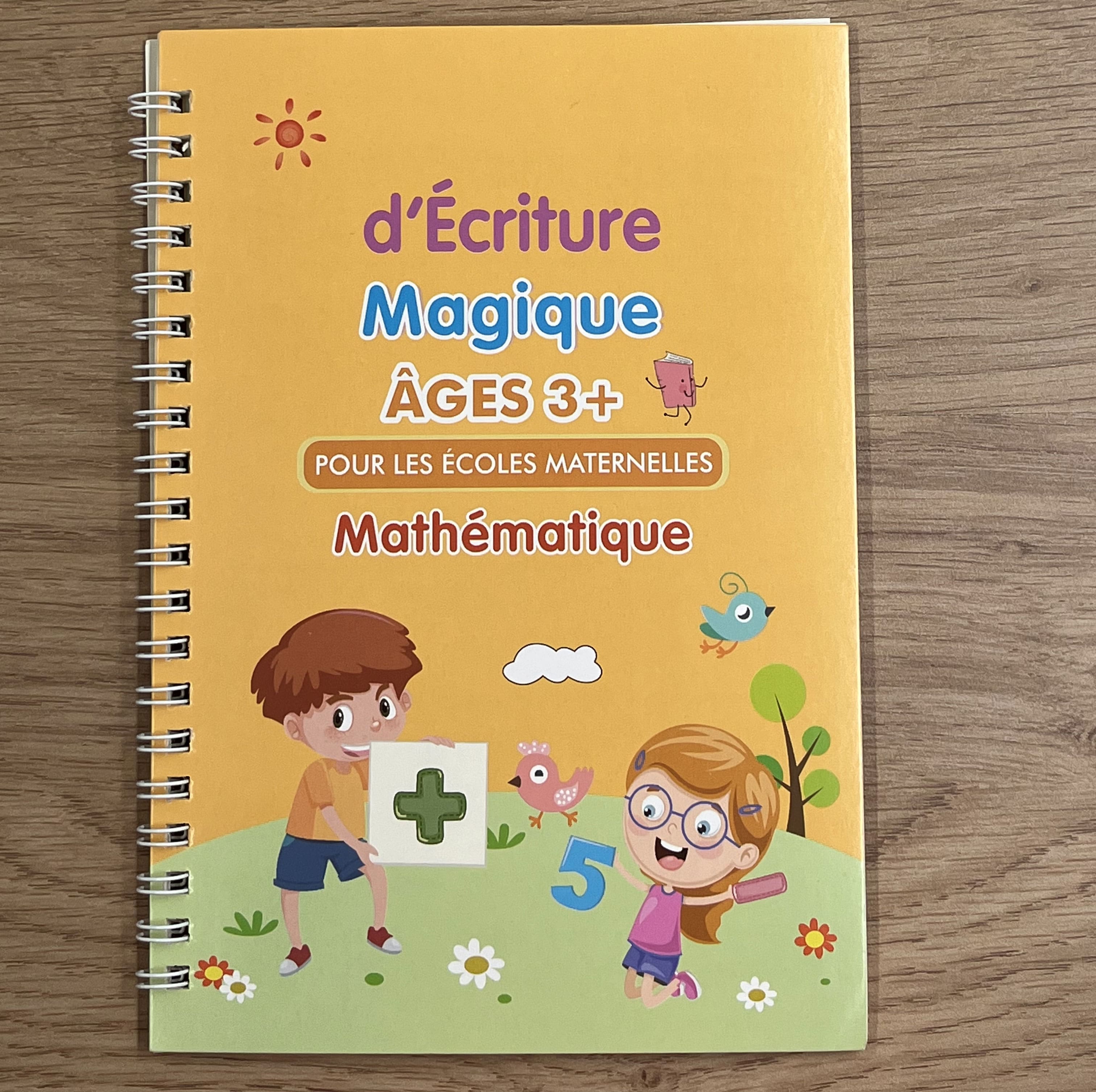 Cahier d'écriture magique - calcul, alphabet, chiffres et dessin - 1-2-3P Appuis scolaires La Family Shop