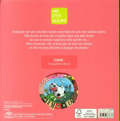 Armande, la vache qui n'aimait pas ses taches! Estime de soi Livres OLF