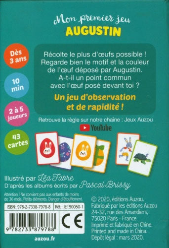 Mon premier jeu Augustin - La chasse aux oeufs de Pâques - Dès 3 ans! Jeux & loisirs créatifs La family shop
