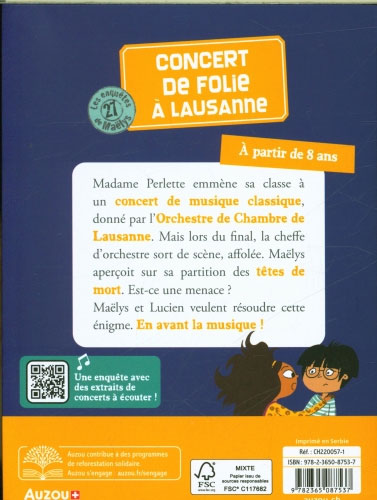 Les enquêtes de Maëlys - T27: Concert de folie à Lausanne - Dès 8 ans Livres La family shop