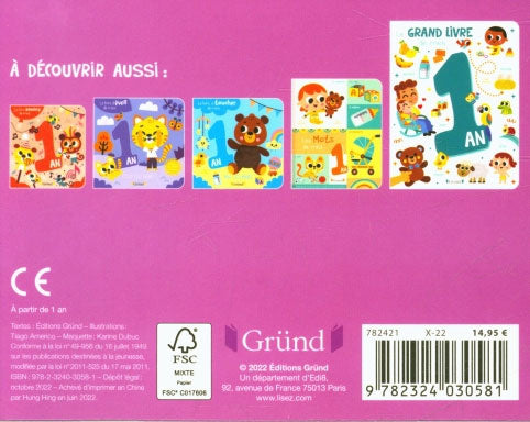 La p'tite bibliothèque de mes 1 an - Coffret en 6 volumes - 1 an Livres La family shop