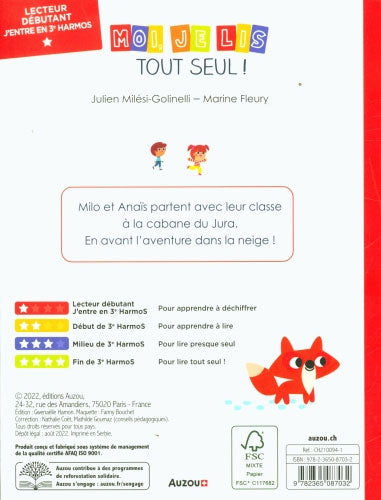 Moi je lis tout seul en début 3ème HarmoS: la cabane du Jura Livres La family shop