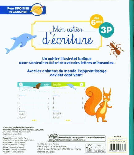 Mon cahier d'écriture - Klorophile - 3ème harmos Appuis scolaires La Family Shop