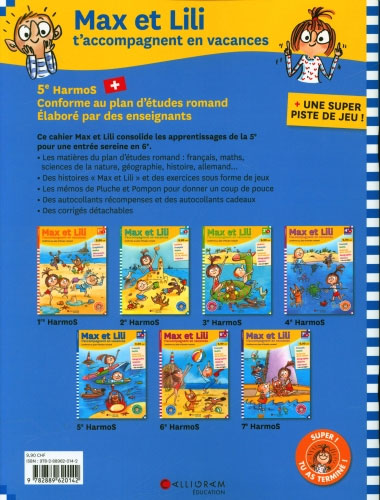 5ème Harmos - Cahier de vacances de Max et Lili Cahiers de vacances La family shop