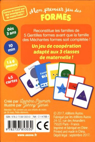 Cartes: premier jeu des formes, dès 3 ans Jeux & loisirs créatifs La family shop