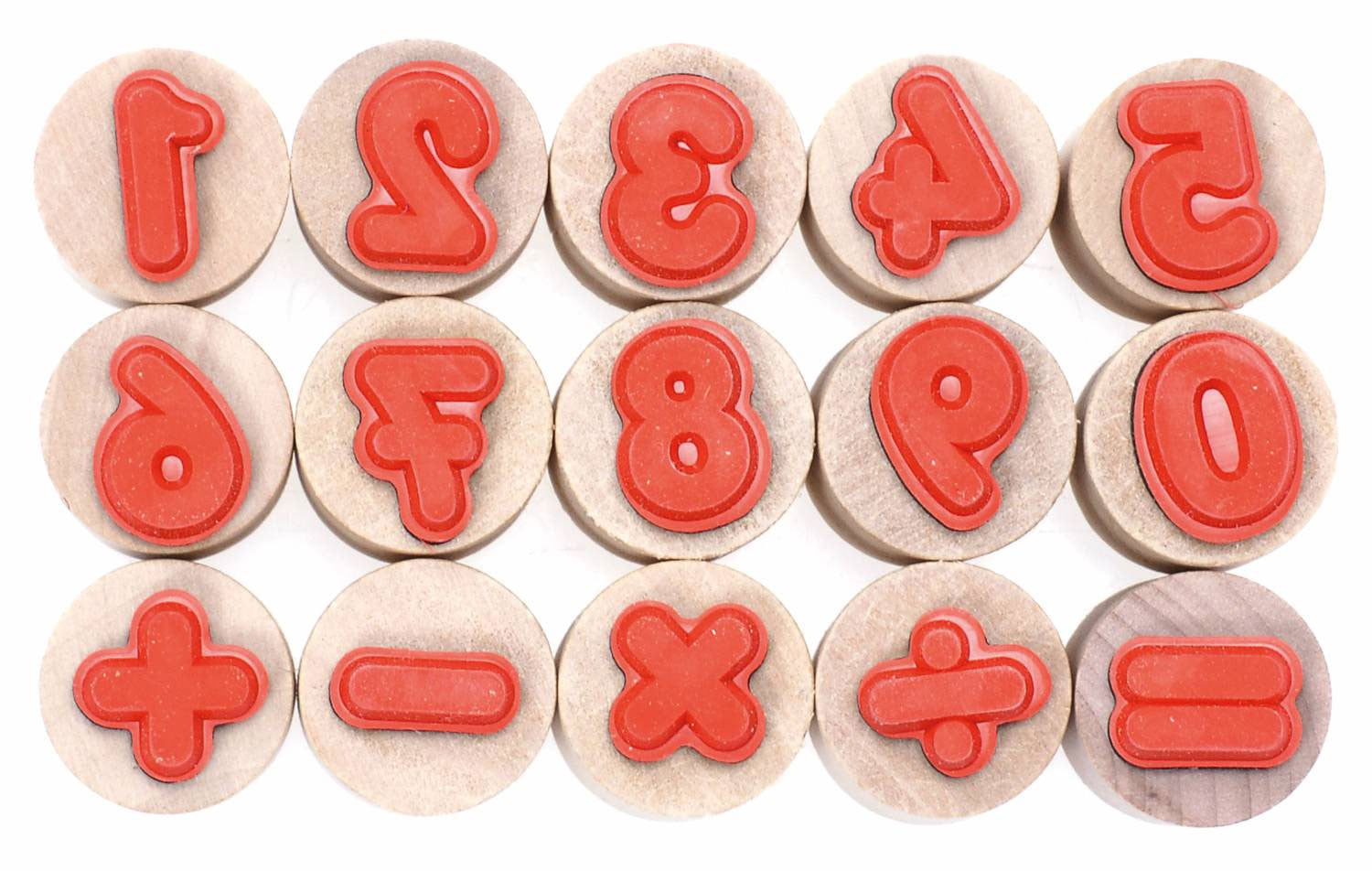 Tampons chiffres et symboles de calcul, en bois Jeux & loisirs créatifs Opitec