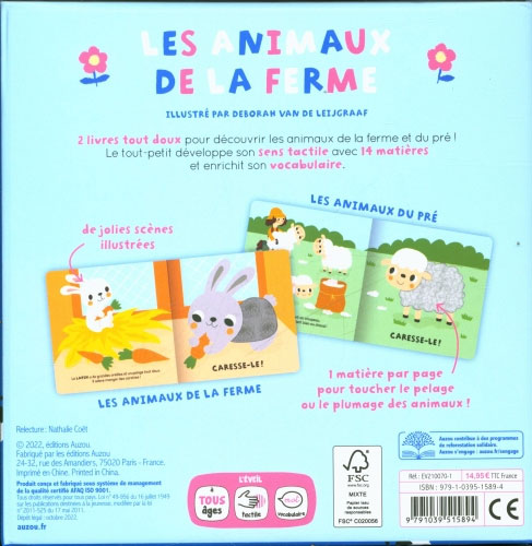 Les animaux de la ferme à toucher Livres La family shop