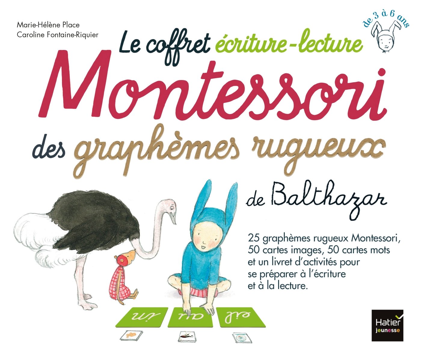Coffret écriture-lecture Montessori des graphèmes rugueux de Balthazar Montessori & Steiner La Family Shop