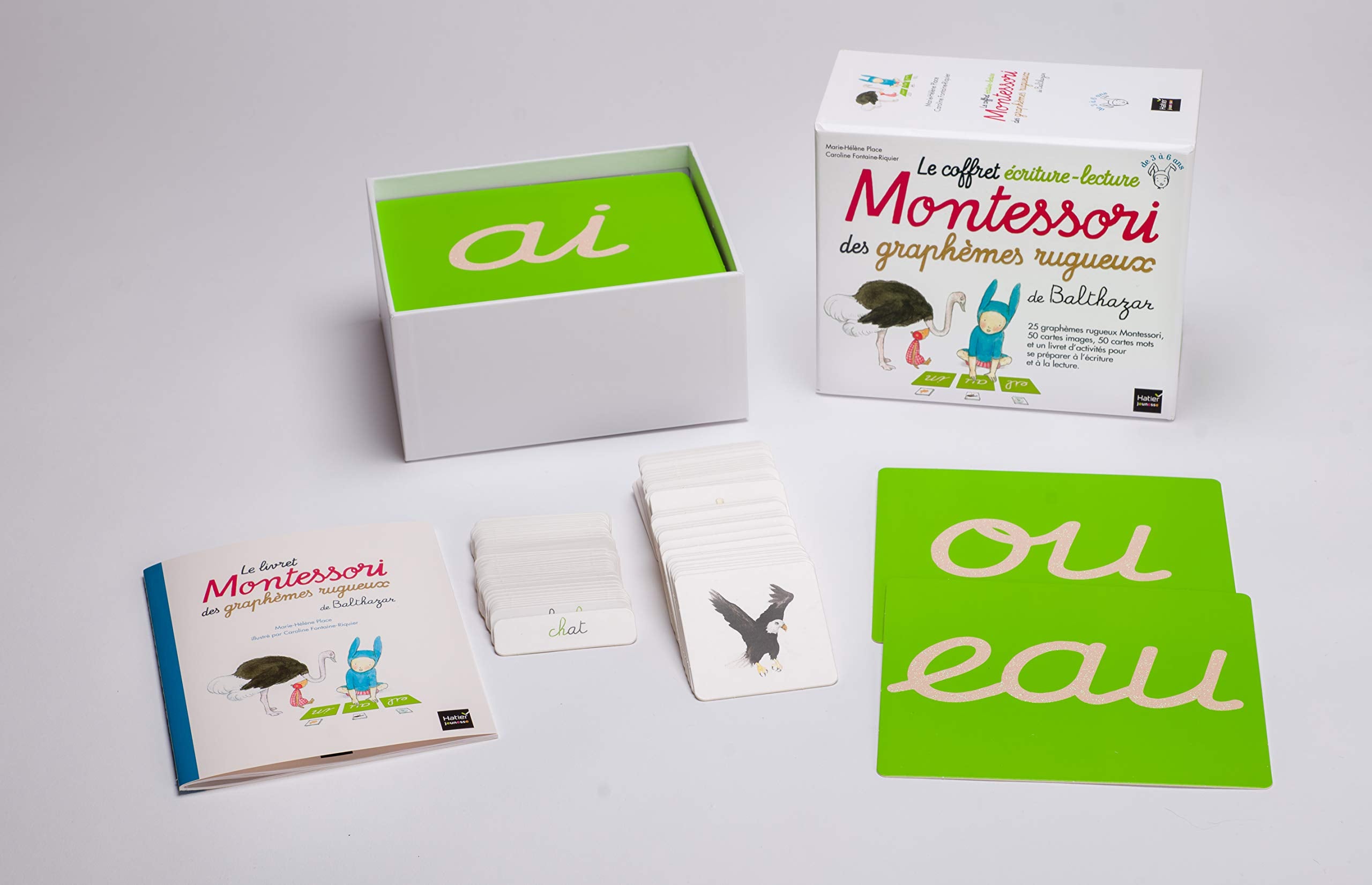 Coffret écriture-lecture Montessori des graphèmes rugueux de Balthazar Montessori & Steiner La Family Shop