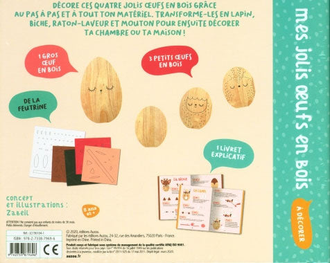Coffret de Pâques: mes jolis oeufs en bois à décorer Jeux & loisirs créatifs La family shop